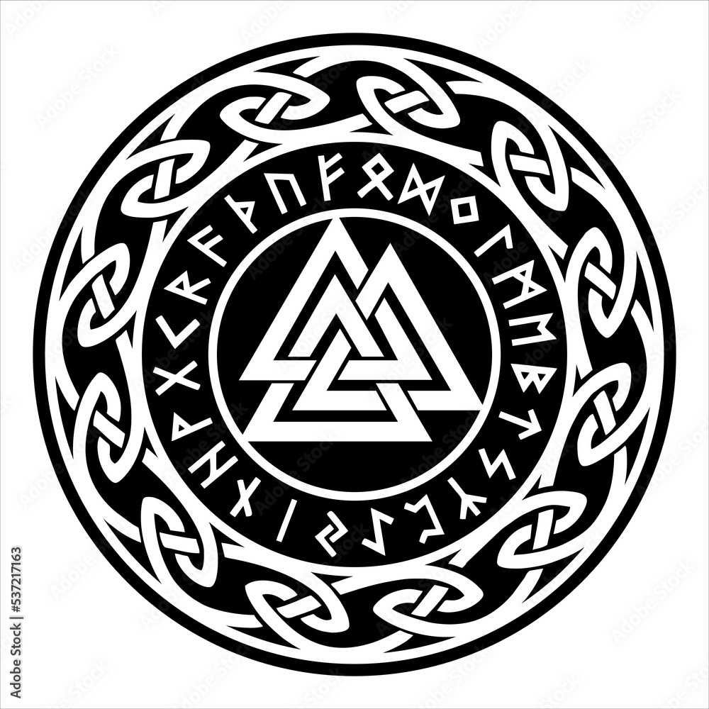 Valknut, Hrungnir heart, Wotans knot, Odin, Godfather, symbol, Celtic