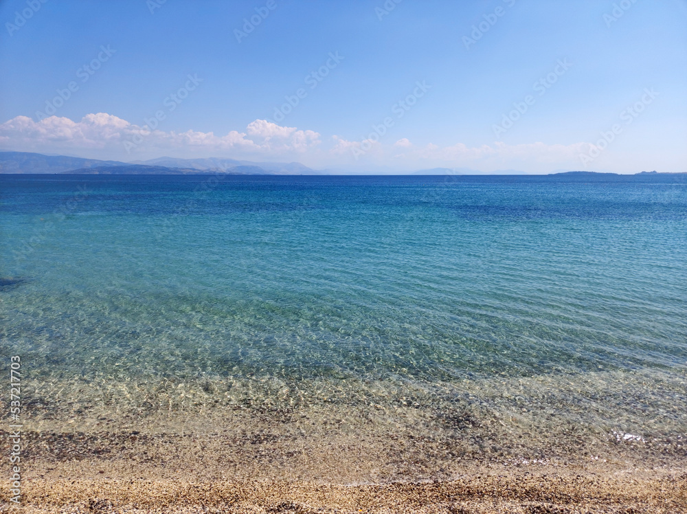 Obraz premium calm surface of Ionian sea on Corfu island