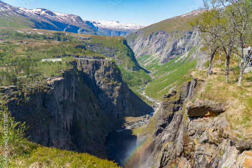 Beautiful waterfall voringsfossen in Norway