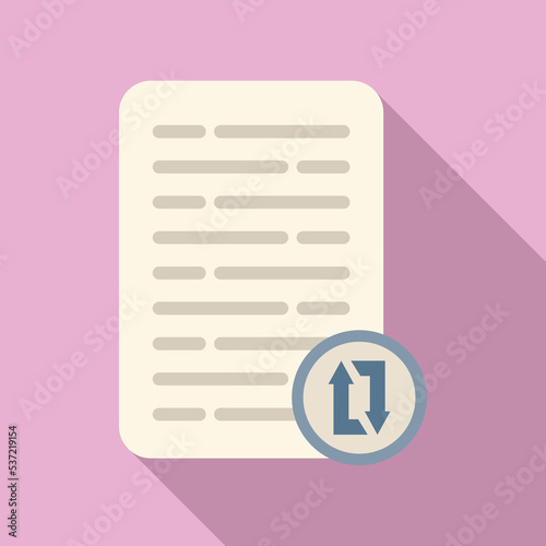 Document repost icon flat vector. Report data. Check market