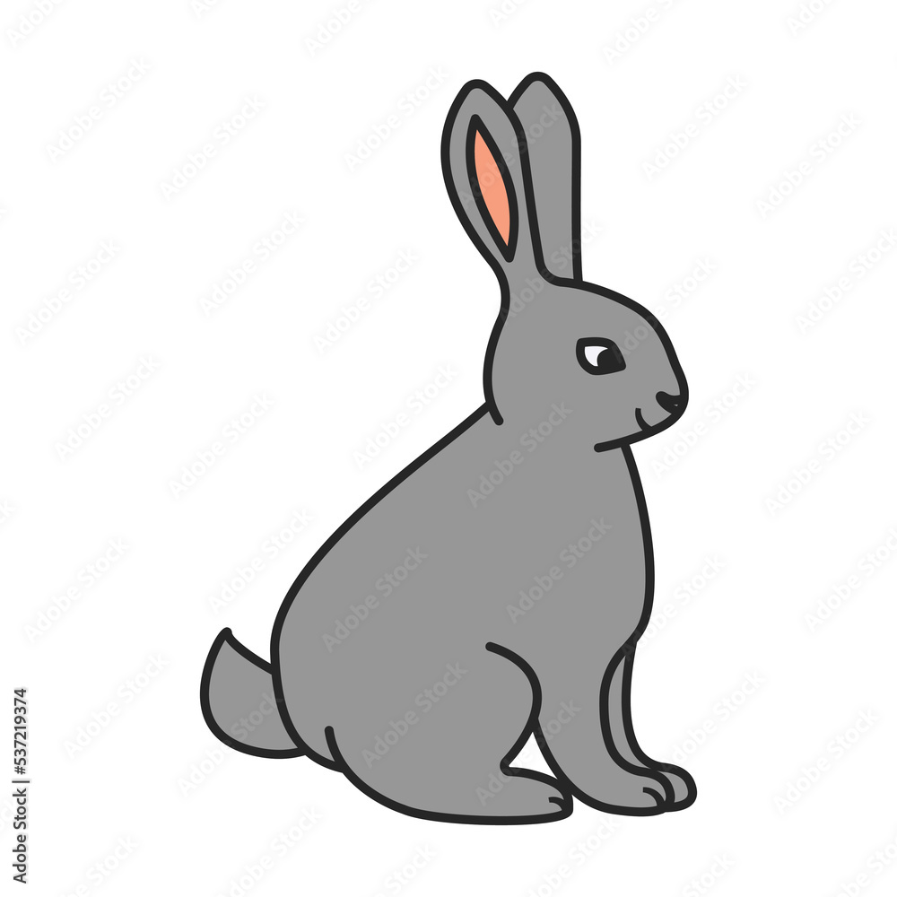 Obraz premium Rabbit vector icon.Color vector icon isolated on white background rabbit.
