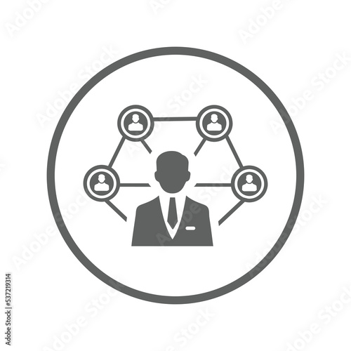 Connection, contact, network icon. Gray vector sketch.