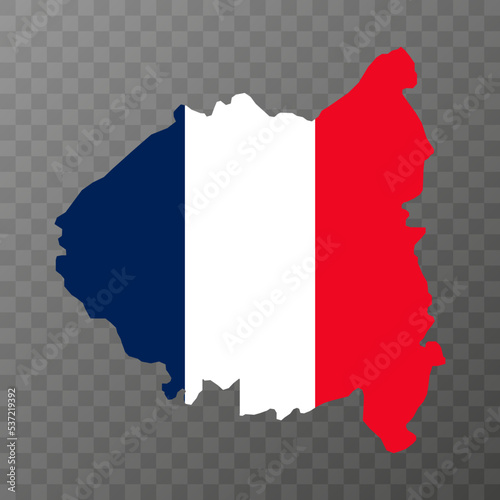 Paris et petite couronne map. Region of France. Vector illustration.