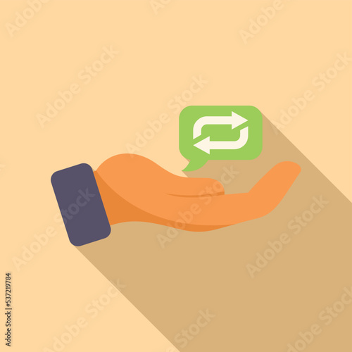 Keep data repost icon flat vector. Check market. Page document
