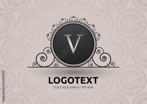 Premium Floral Luxury Creative Letter V Logo For Company Free Vector