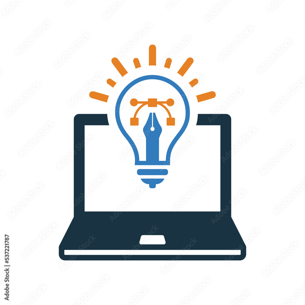 Online, bulb, creative, design icon. Editable vector graphics.