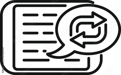 Tablet repost icon outline vector. Check graph. Market mark