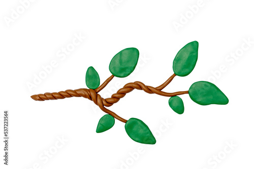 tree made of plasticine on a white background.