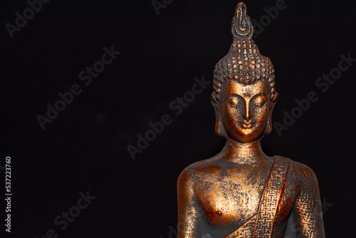 Netherlands. October 2022.buddha statue in calm rest pose. Shakyamuni Buddha is a spiritual teacher, one of the three world religions. photo