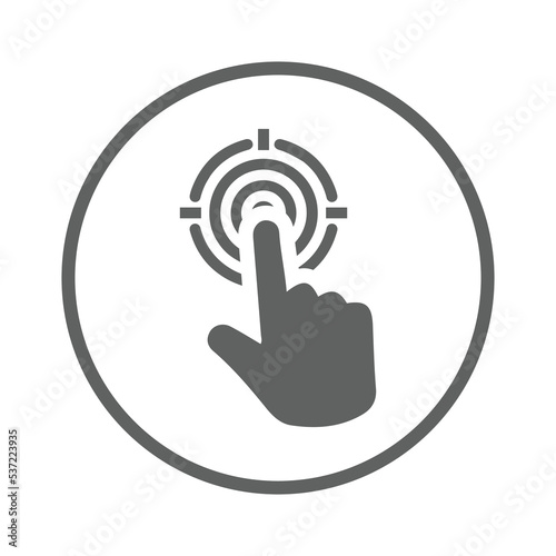 Finger, gesture, touch icon. Gray vector sketch.