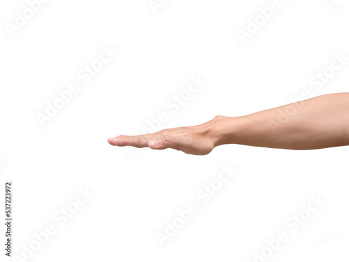 Arm and hand of man isolated