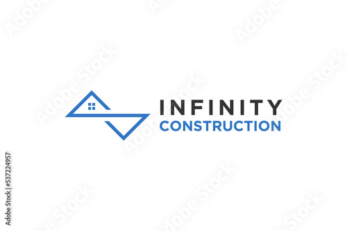 Infinity house logo design property construction icon symbol family home business