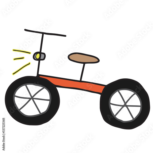 ライトを点けた自転車のイラスト