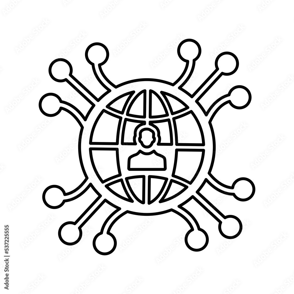 International, global, communication, connect line icon. Outline vector.