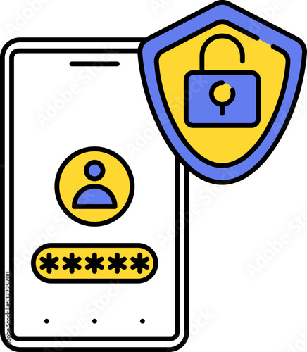 Smartphone security linear icon. Mobile phone user verification. Login password. Thin line illustration. Vector isolated outline drawing.