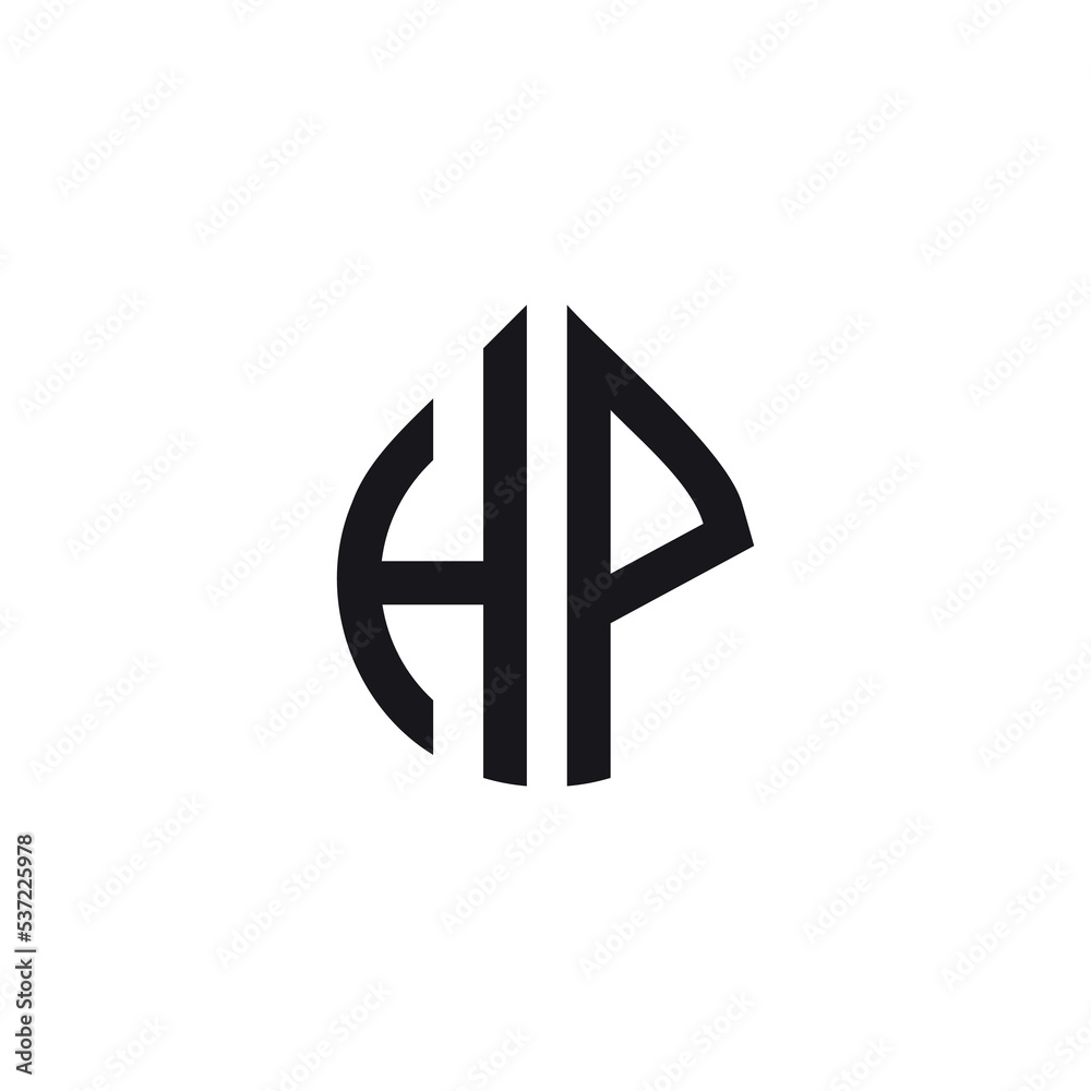 HP H P Letter Logo Design in Black Colors. Creative Modern Letters Vector Icon Logo Illustration. HP H P Letter Logo Design in Black Colors. Creative Modern Letters Vector Icon Logo Illustration.