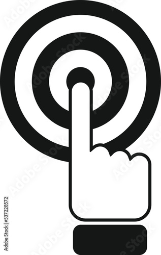 Push button target icon simple vector. People seo. Customer ad