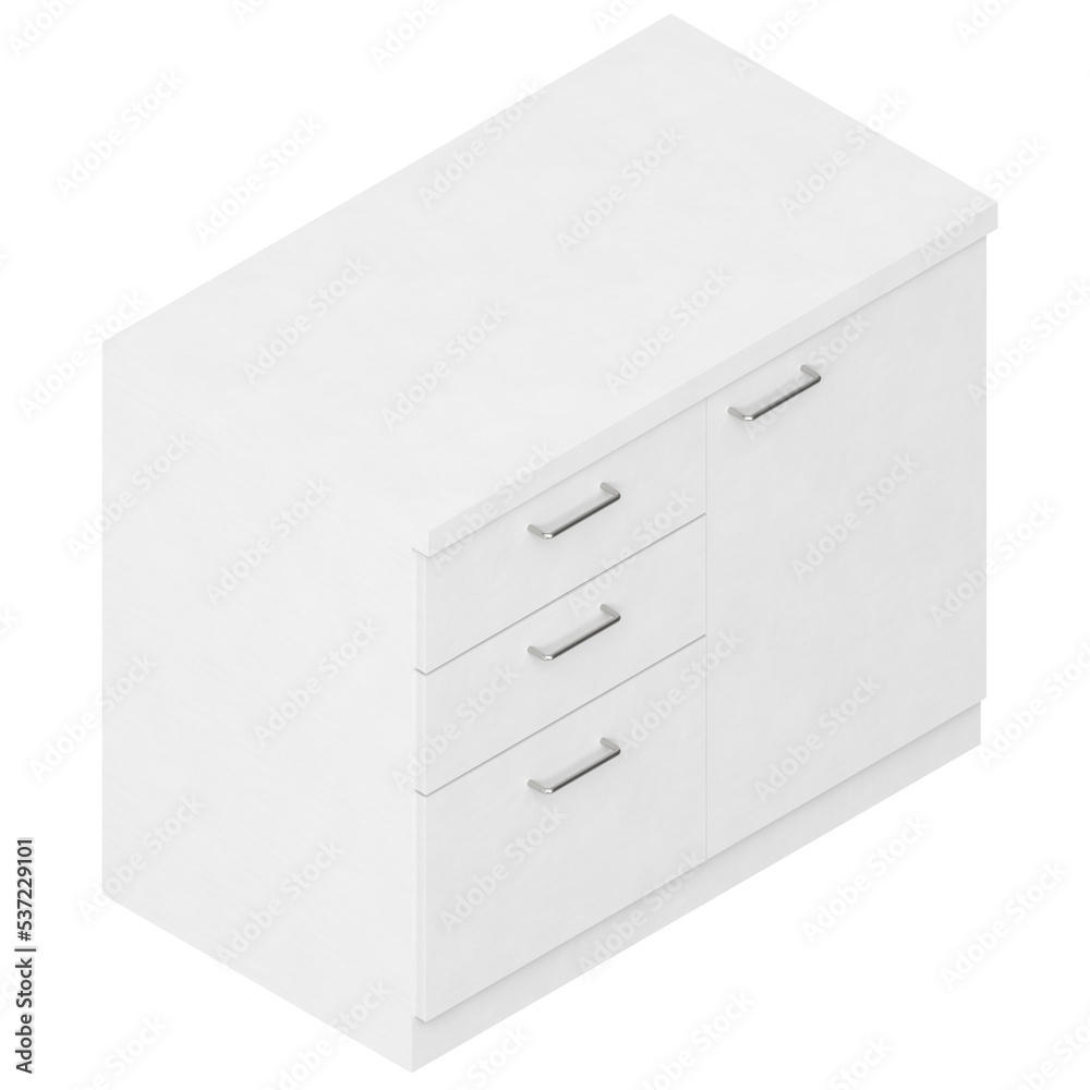 3d rendering illustration of an office chest of drawers 3d rendering illustration of an office chest of drawers