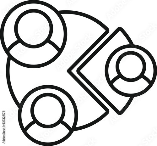 Audience icon outline vector. Business people. Goal lead