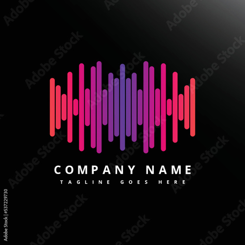 Good sound logo line modern colour style isolated on white background for use music store, sound company, audio system shop, dj market etc. Vector Illustration.