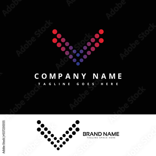 Letter V Logotype With Triangle Shapes, Growing Arrow Up Symbol, Play Media Multimedia Sign, Next Forward Express And Logistic Logo, Digital And Technology Icon For Your Business Corporate Identity
