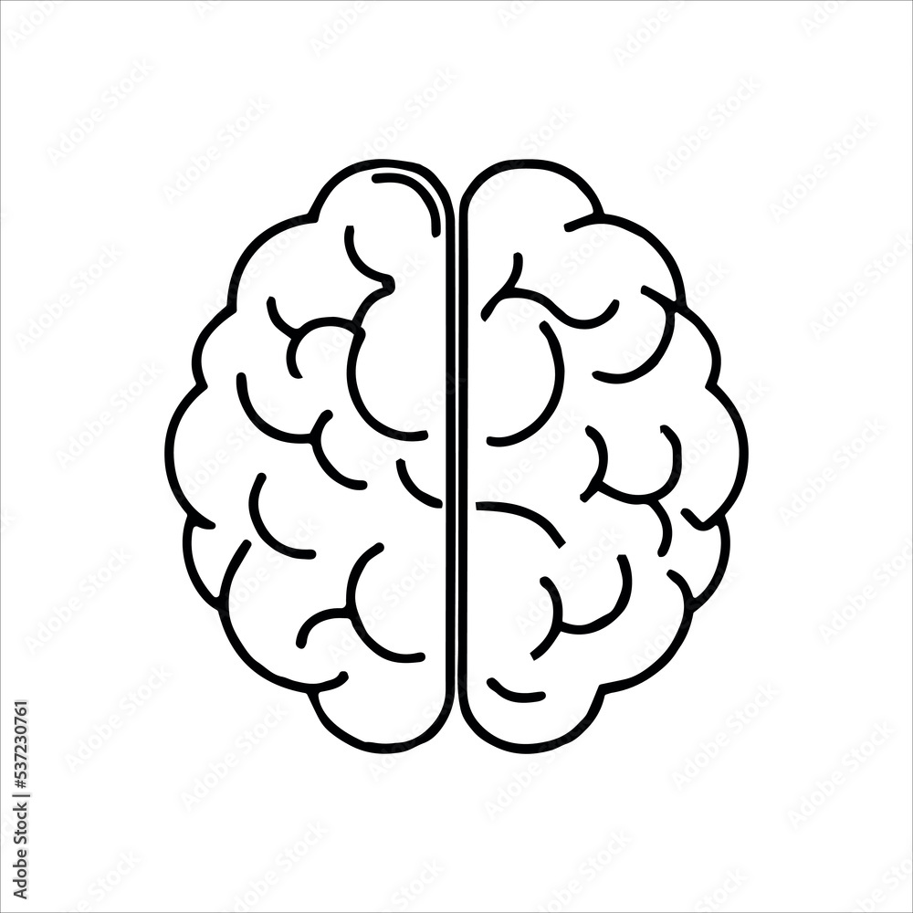 Concept of thinking. Pictogram of human brain. Line vector of creative idea. Brainstorm. Vector stroke of simple conceptual intelligence. Knowledge and education symbol. Smart line concept. Concept of thinking. Pictogram of human brain. Line vector of creative idea. Brainstorm. Vector stroke of simple conceptual intelligence. Knowledge and education symbol. Smart line concept.