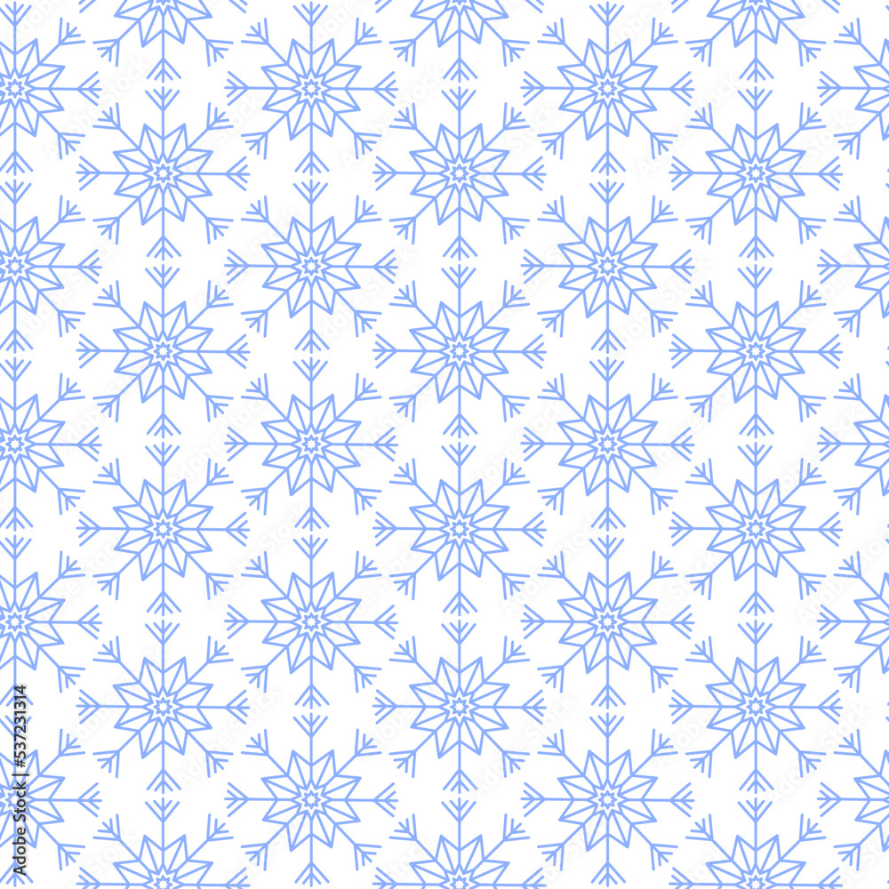Snowflake winter seamless pattern. Vector illustration. Merry Christmas, seasonal concept. Snowflake winter seamless pattern. Vector illustration. Merry Christmas, seasonal concept.