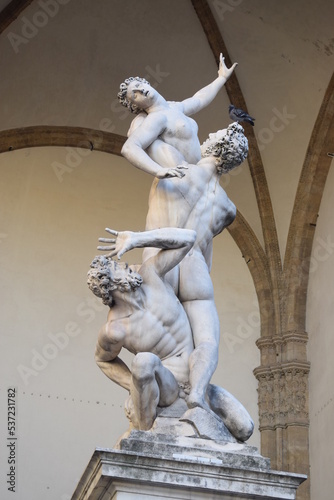 Abduction of a Sabine Woman by Giambologna, Loggia dei Lanzi, Florence photo