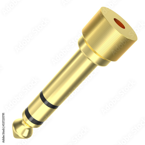 3d rendering illustration of a jack plug adapter