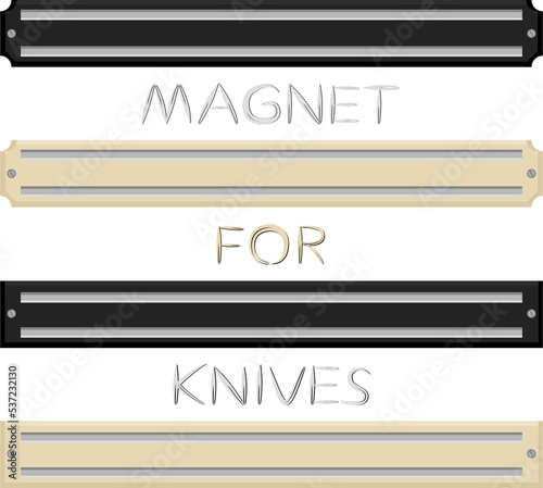 Photography big set different types magnets different size for knives