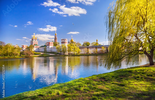 Novodevichy Convent and blue sky, Moscow