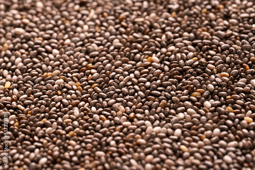 Background in the form of chia seeds. Superfood for health.