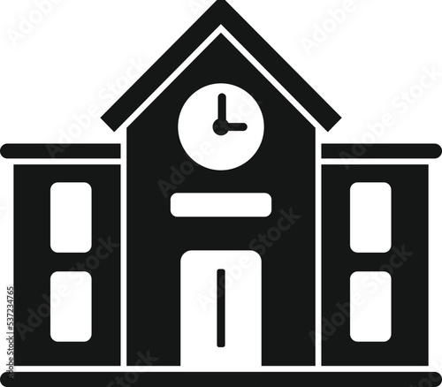 Train station building icon simple vector. Metro city. Window railroad