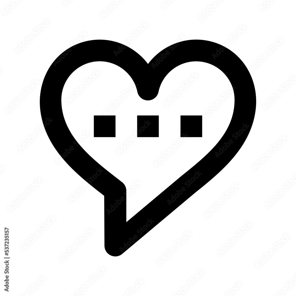 Obraz premium Heart Bubble Flat Vector Icon