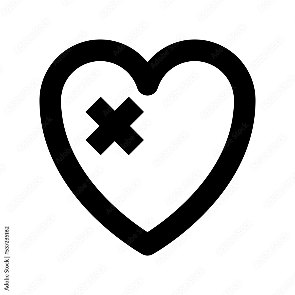 Broken Heart Flat Vector Icon