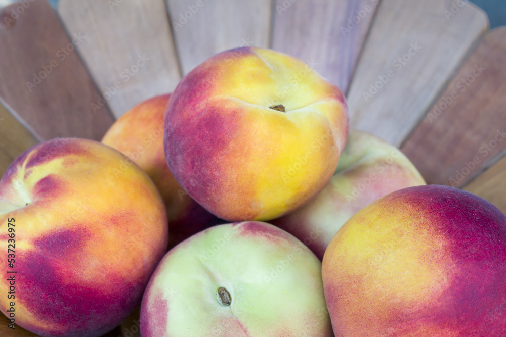 Organic peaches. Sustainable production of healthy food Organic peaches. Sustainable production of healthy food