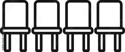 Chair metro icon outline vector. City platform. Train people