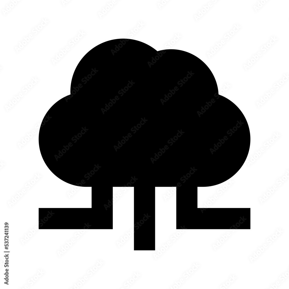 Cloud Sharing Flat Vector Icon