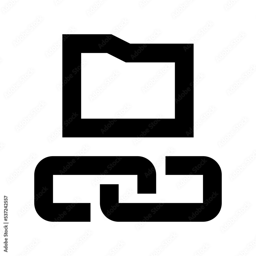 Linked Folder Flat Vector Icon Linked Folder Flat Vector Icon