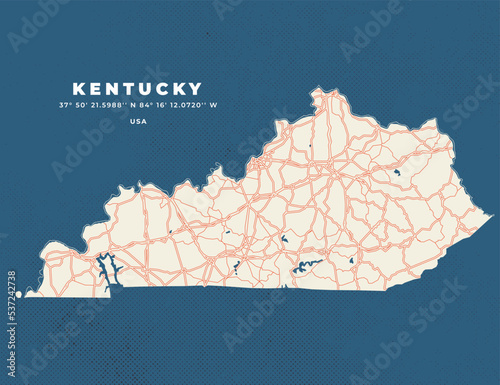 Kentucky map vector poster flyer	