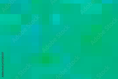 Abstract mosaic pattern, background shades of green, turquoise, blue.