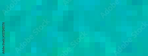 Abstract mosaic pattern, background shades of blue, turquoise, green.