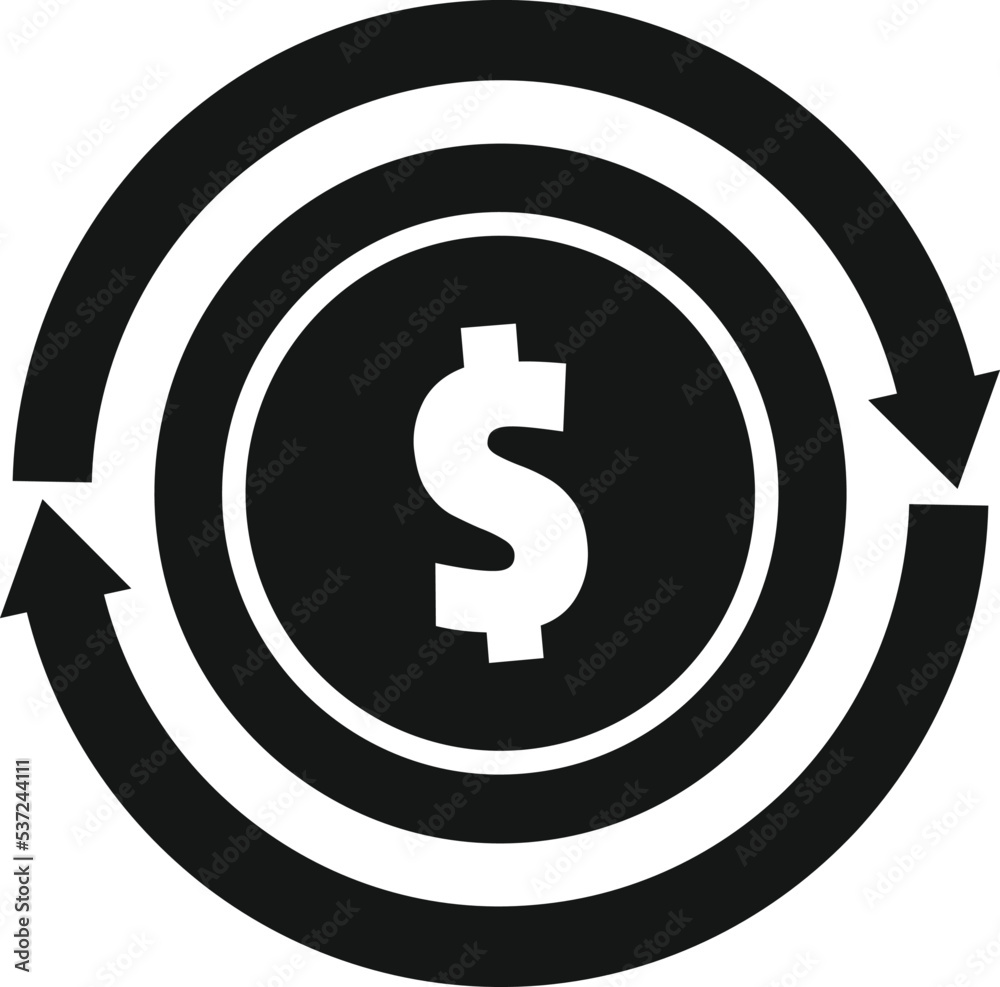 Dollar coin icon simple vector. Send money. Cash payment Dollar coin icon simple vector. Send money. Cash payment