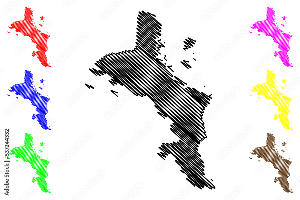Mahe island (Republic of Seychelles, Indian Ocean, Inner Islands) map vector illustration, scribble sketch Ile Mahé, Les Mamelles map Mahe island (Republic of Seychelles, Indian Ocean, Inner Islands) map vector illustration, scribble sketch Ile Mahé, Les Mamelles map