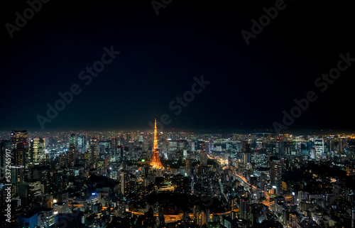 The most beautiful Viewpoint Tokyo tower in tokyo city  japan.