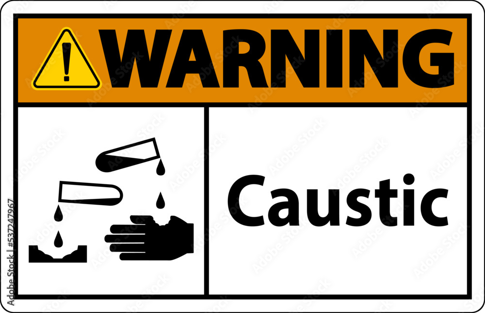 Warning Caustic Symbol Sign On White Background
