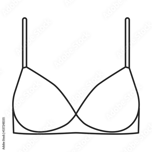Bra vector icon.Outline vector icon isolated on white background bra.