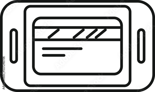 Online credit card icon outline vector. Payment cash. Business pay