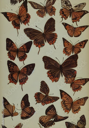 butterfly illustrations, 1900s, retro, vintage butterfly