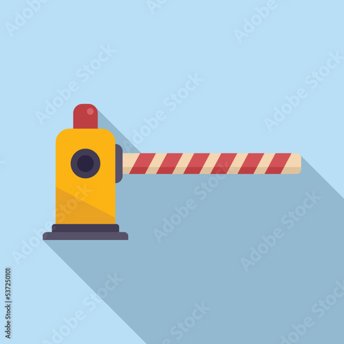 Flash light barrier icon flat vector. Train road. Stop closed